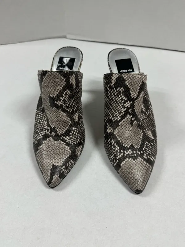 Dolce Vita‎ Women's Stiletto Sandals Snakeskin Pointed Toe Slip On - Size 8. - Image 7