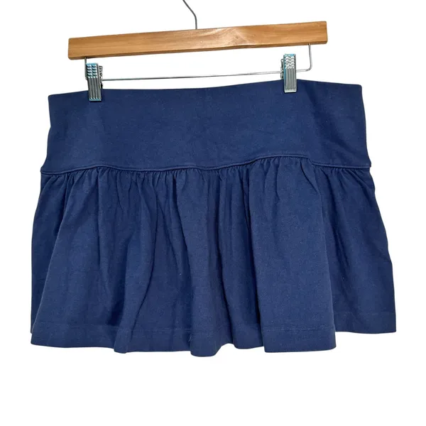 American Eagle Navy Blue Ruffle Skort Womens Large Cotton Jersey Mini Skirt‎ L - Image 7