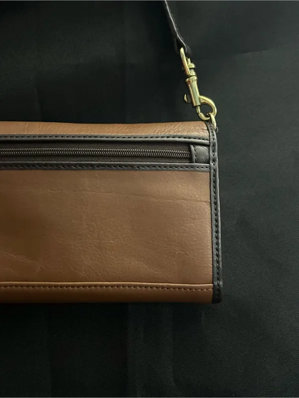 Stone Mountain Brown & Dark Brown Shoulder Clutch Bag - Image 7