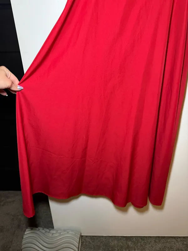 Red Bustier Maxi Sundress Basquet Waist Women’s XS - Image 4