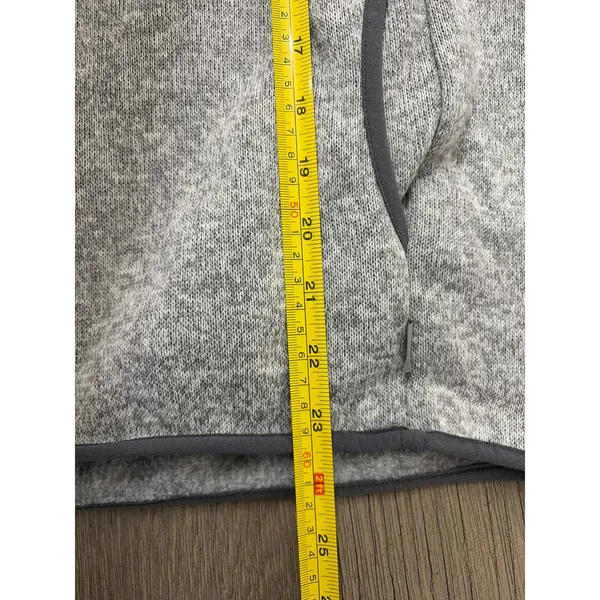 Eddie Bauer Women’s Fleece Pullover Medium Gray Snap Neck Sweater - Image 4