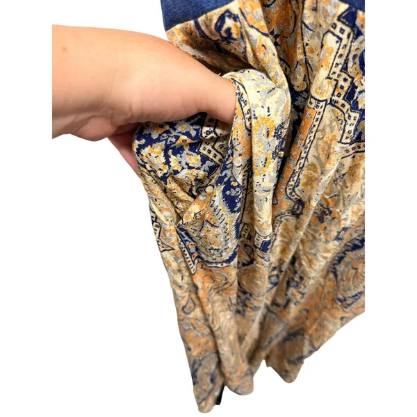 Free People $168 This Is The One Sundress Denim Boho Paisley Print Midi Dress XS - Image 5