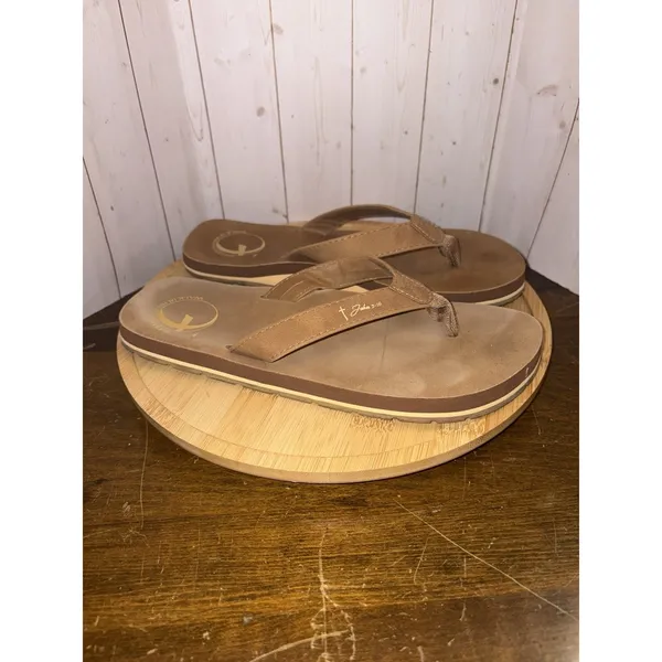 Walk In His Footsteps ‎ Sandals Cross Footprint John 3:16 Brown Size 8 - Image 3