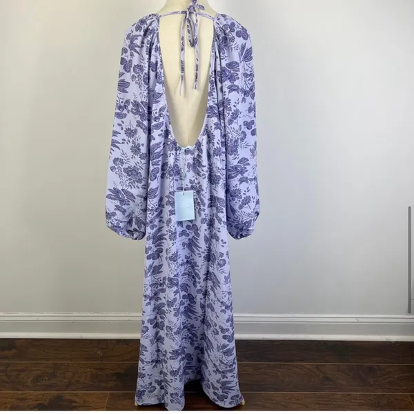 HILL HOUSE‎ Lilac Tonal Floral The Simone Dress NWT Size Large - Image 5