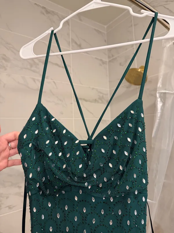 Seni and Cade green formal dress - Image 2
