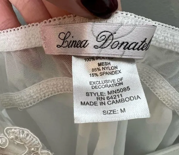 Linea Donatella white lingerie nightie molded cups underwire wedding size medium - Image 6