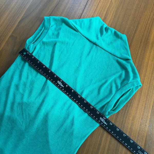 Bella D Faux Wrap Top Large Green Sleeveless Knit Sweater Y2K Siren 90s Romcom - Image 7