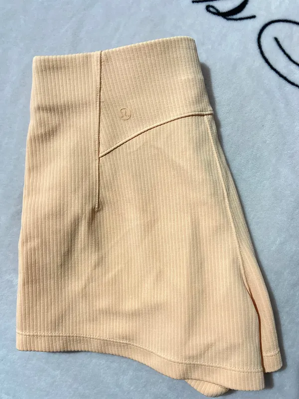 Lululemon Ribbed Softstreme High-Rise Short 2" Peach Bellini - Image 3