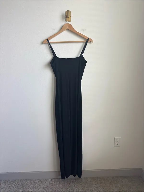 Vintage City Triangles Black Rhinestone Strap Maxi Dress Y2K Small - Image 6
