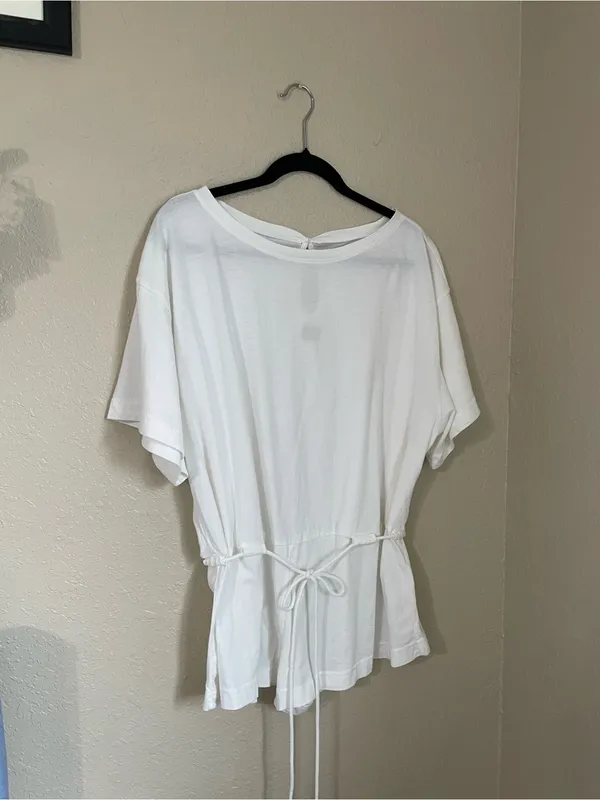 Free People Free Est Monet Romper Size XS White Relaxed Oversized T Shirt Boho - Image 4
