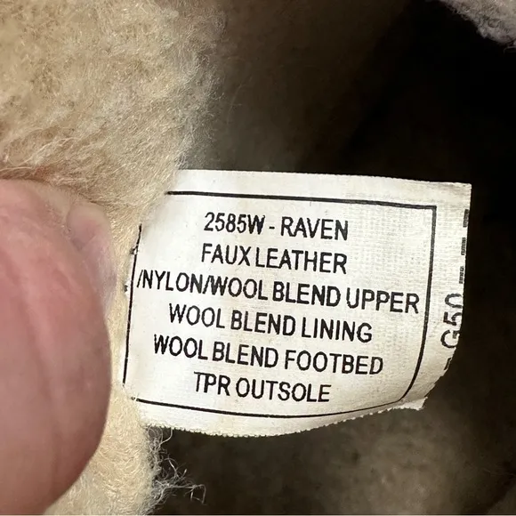 Bearpaw Boots Leighton Wool Blend‎ Lined Winter Boots Tan Black Womens Size 7 - Image 10