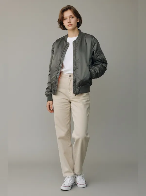 Birch and stone Women’s bomber jacket Black Size L - Image 5