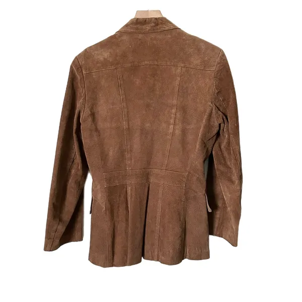 Vintage Le Soleil Genuine Suede Brown Jacket 70s 80s Western Boho Size Small - Image 2