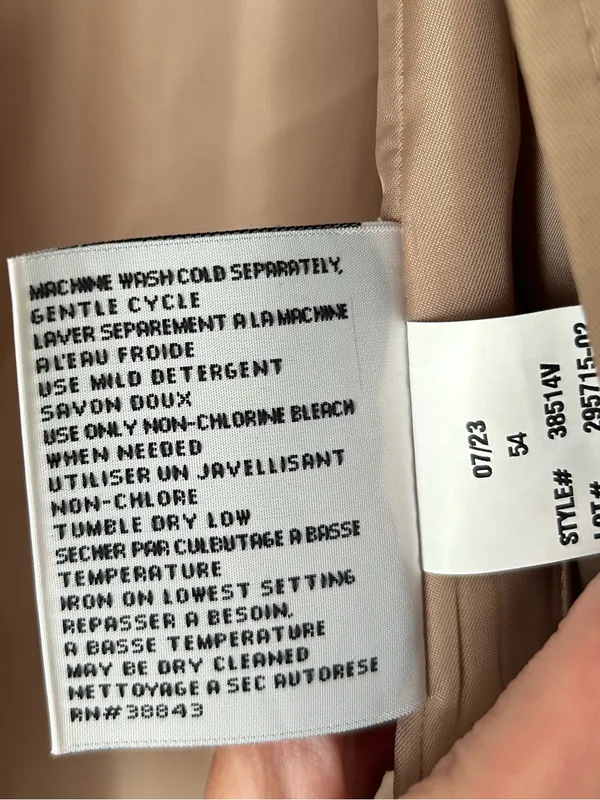 Via Spiga Single Breasted Button Down Classic Trench Coat Tan Size M - Image 7