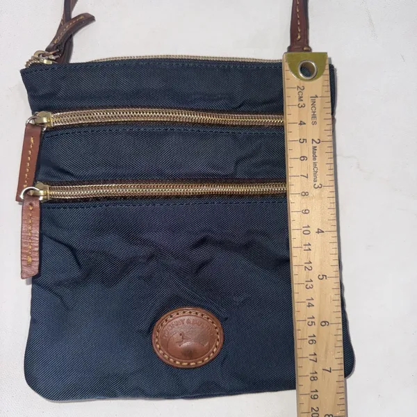Dooney & Bourke Nylon‎ North South Triple Zip Crossbody Bag Purse Navy - Image 4