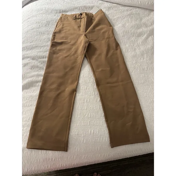 Quince Ultra-Stretch Ponte Straight Leg Pants Roasted Pecan Size Medium - Image 2