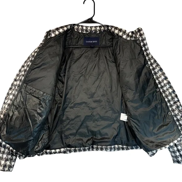 Lands End Womens Houndstooth Quilted Jacket Lightweight Classic‎ Medium(10/12) - Image 3