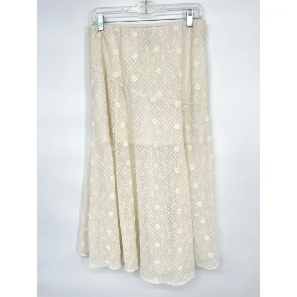 Universal Thread Skirt Women Small Cream Lace Floral Midi Boho‎ Cottage Romantic - Image 5