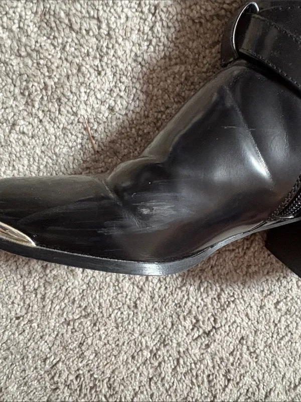 Women's Black Buckle Strap Ankle Booties size 6 - Image 7