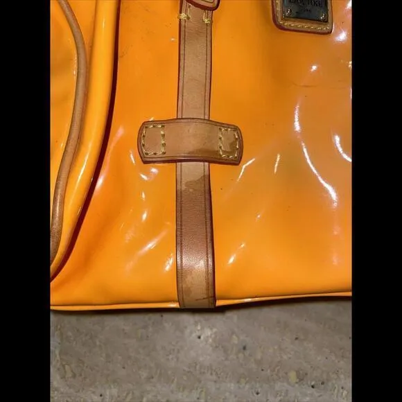 Dooney & Bourke Mustard Shoulder Bag‎ Patent Leather 12x9x3.5” - Image 6