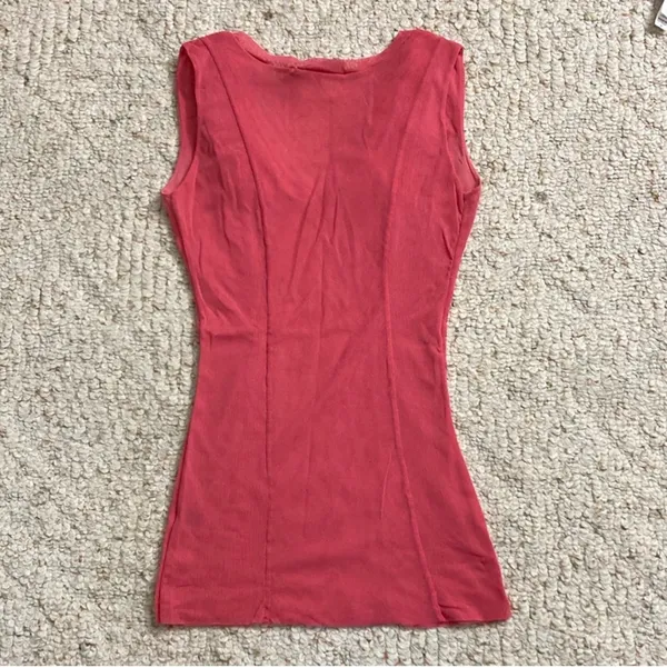 Elegant Pink Sleeveless Transparent Top - Image 2