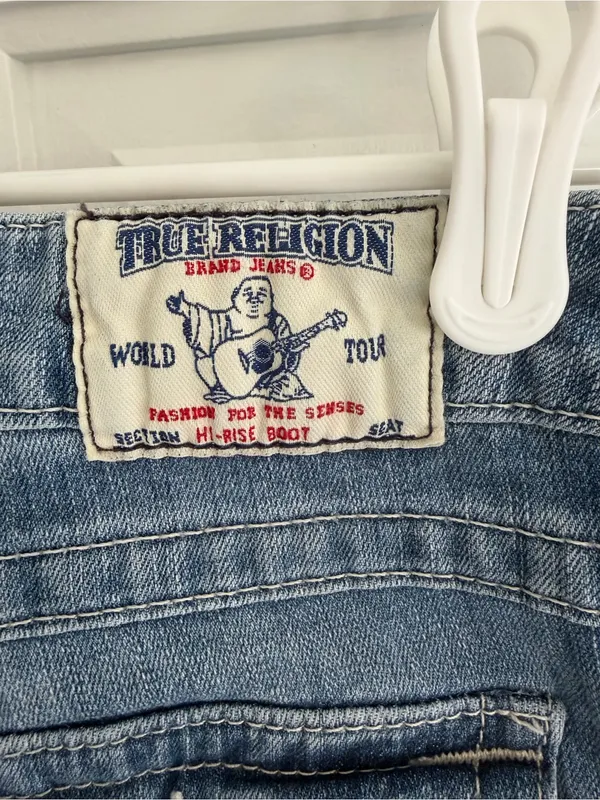 True Religion World Tour‎ Rainbow Stitch Bootcut Jeans 28 Y2K - Image 6