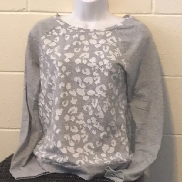 - Leopard print gray sweater Ann Taylor loft small - Image 2