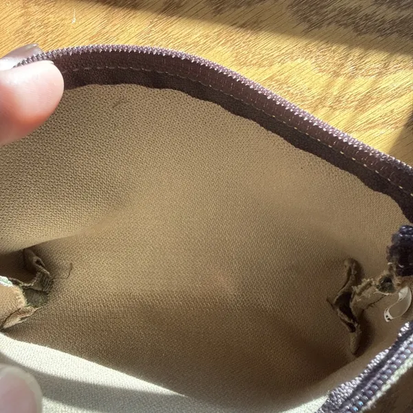 RARE VINTAGE Olive Green DOONEY & BOURKE Canvas Denim Pouch Coin Purse Make Up - Image 5