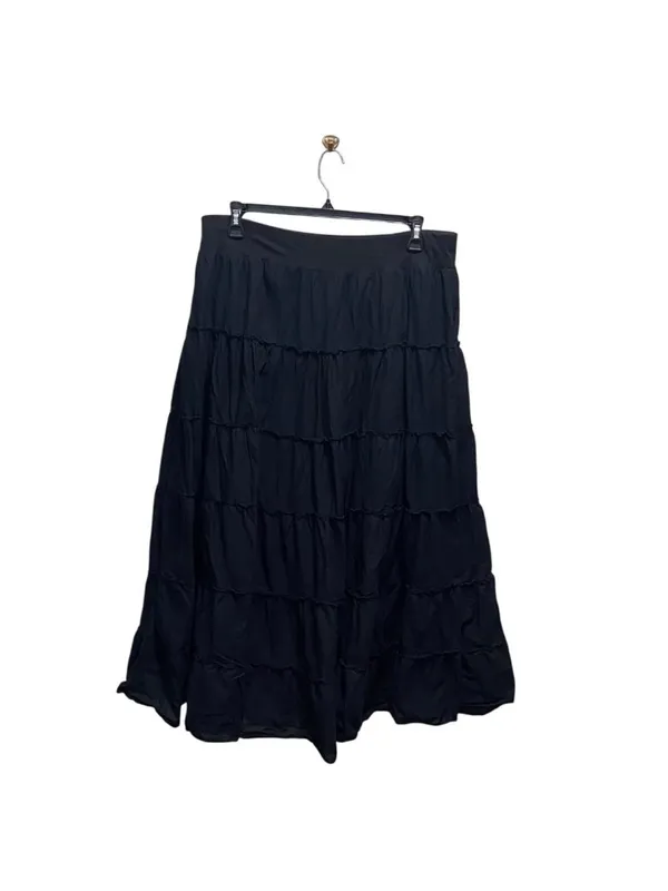 Style & Co. Gauzy Cotton Maxi Skirt Black Size XL Beach Boho Coastal Vacation - Image 7