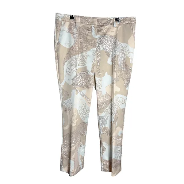 MARC‎ CAIN Leopard Print Satin Cropped Trousers Pants N5 Size 12 - Image 2