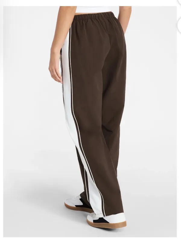 Brown Track Pants with White Stripe - Image 6