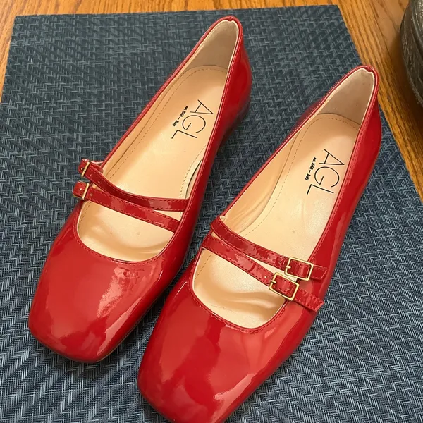 AGL Women's Red Patent Leather Mary Jane Shoes - Image 3