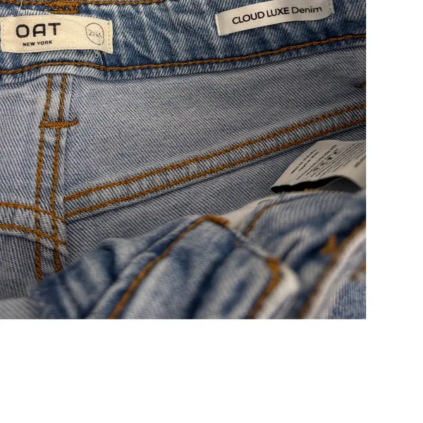OAT NYC Wide Leg High Rise Loose Fit Light Wash Denim Blue Jeans Size 2 | 26 - Image 4