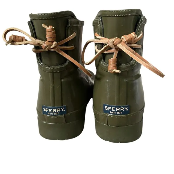 Top-Sider women's size 6 army green waterproof rubber rain boots footwear - Image 5