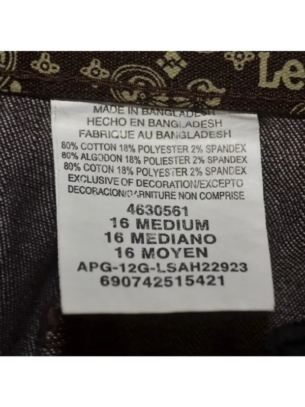 Lee No Gap Waistband Pants Womens 16 M Brown Straight Leg Stretch Cotton Trouser - Image 8