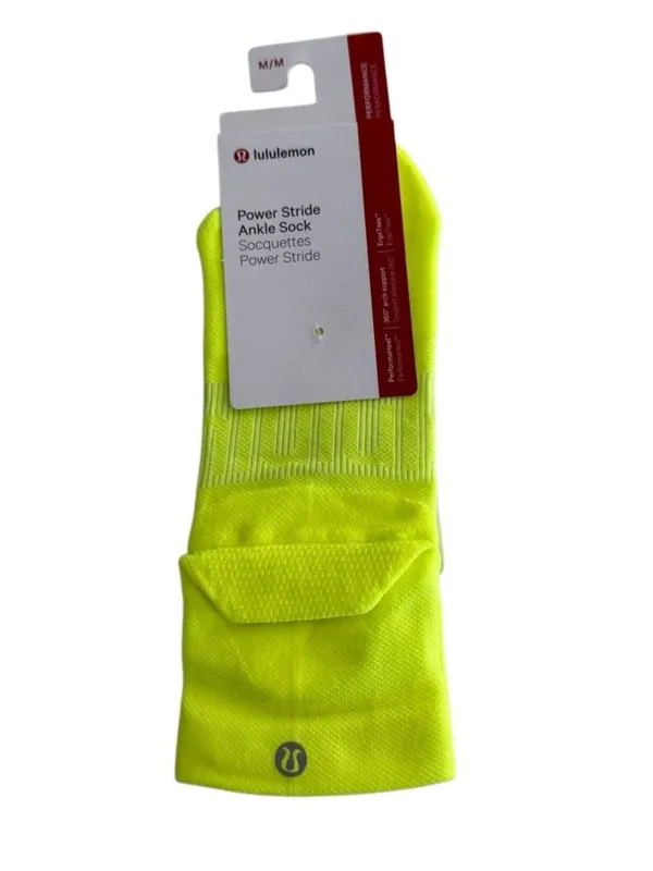 Lululemon Power Stride Ankle Sock Highlight Yellow Medium - Image 2