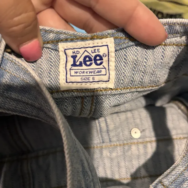 Free People x Lee Factory Flare Overalls Small Vibrant Blues Denim‎ Dungarees - Image 8