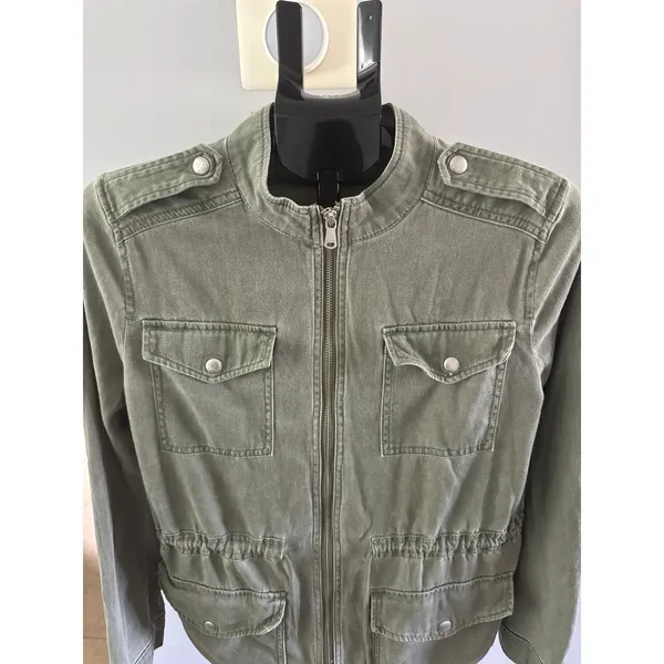 Express Women's‎ Military Utility Olive Green Jacket Size Medium - Image 2