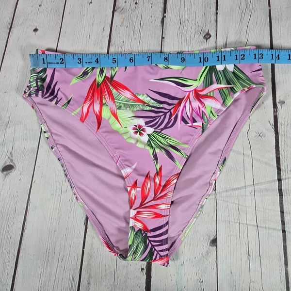 Salt + Cove High-Waist Floral Swim‎ Bottom in Tropicali Dusty Violet L - Image 6