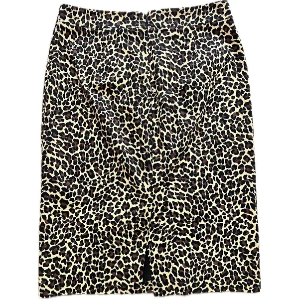 J.crew No. 2 Pencil Skirt Leopard Bi-Stretch Botton 6 Animal Print‎ Women's - Image 5