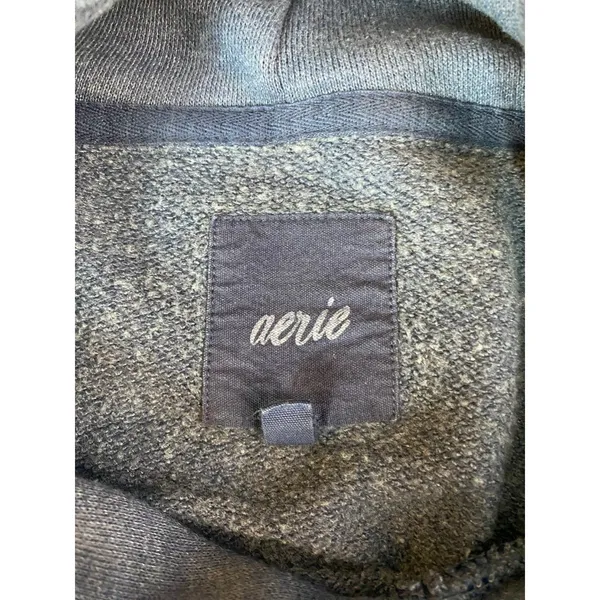 Aerie Blue Side Ruched Pullover Hoodie Sweatshirt Small - Image 3