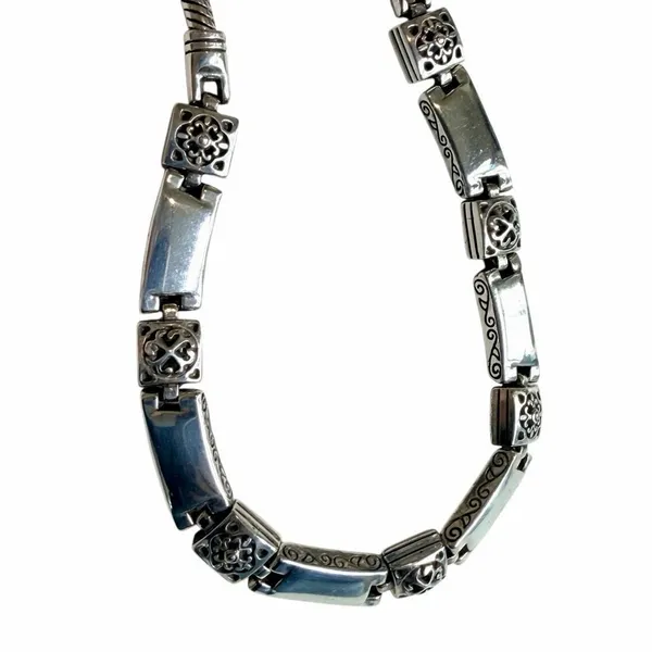 Brighton Tribeca Silver Tone Adjustable Choker Necklace Scroll Link Necklace - Image 8