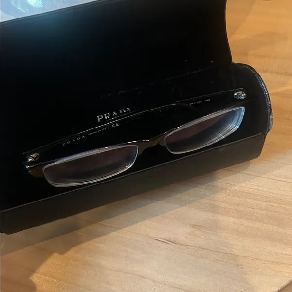 Prada Classic Black Rectangular Eyeglasses VPR 07E 2AJ-1O1 140/BP5167754 - Image 9