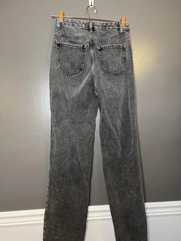 PacSun 90s Boyfriend Jeans Womens 27 Charcoal Gray High Rise Distressed Denim - Image 4
