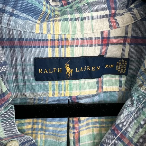 Polo Ralph Lauren Plaid Preppy Button Down Size Medium - Image 2