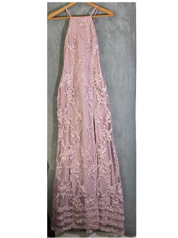 Lulus Dazzled Up Dusty Lavender Embroidered Backless Maxi Dress size Small prom‎ - Image 2