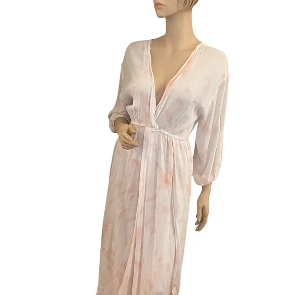South Boutique Pink & White Maxi Dress Cruise / Beach Wear‎ Sz S Nwt - Image 4