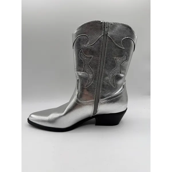 No Boundaries Western Boots Size 11 Metallic Silver Concert Festival Cowgirl - Image 6