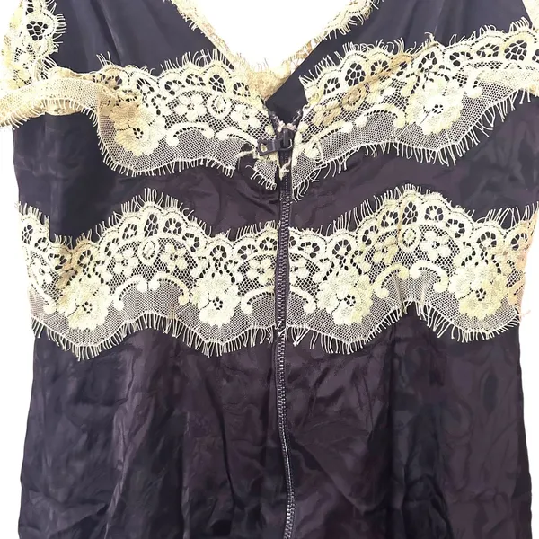 ALICE + OLIVIA Zaira Lace Trim Mini Dress Black/Lime Punch Sz 2‎ - Image 6