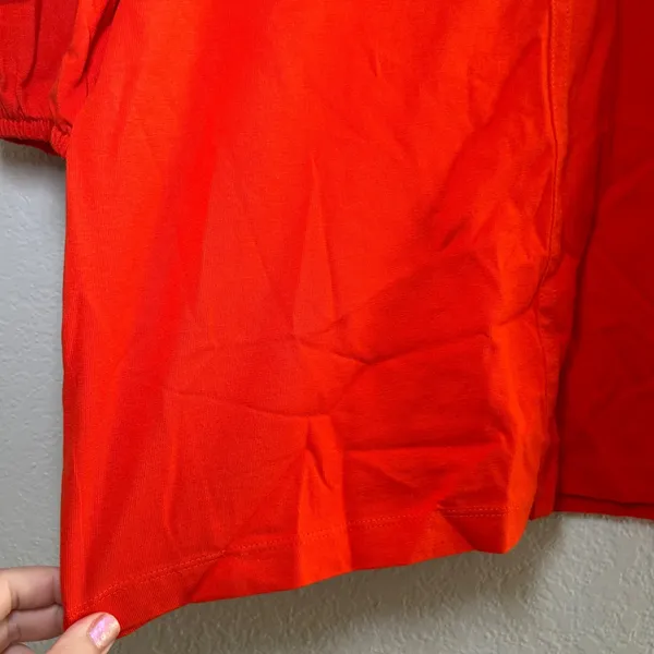 NWT Madewell Puff-Sleeve Tee red women's small minimal boho career summer casual - Image 3
